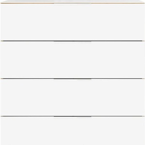 Schubkastenkommode GERMANIA Oakland Sideboards Gr. B/H/T: 83 cm x 102 cm x 42 cm, 4, weiß (navarra, eiche, nachbildung, weiß) Schubladenkommoden mit 4 Schubkästen. Fronten und Obeboden Glasauflage.