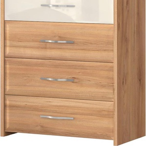 Schubkastenkommode HOME AFFAIRE Gala Sideboards Gr. B/H: 86 cm x 105 cm, 4, beige (beige, pacific walnut) Schubladenkommoden UV lackiert, Schubladen mit Soft-Close Funktion