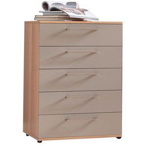 Schubkastenkommode Multiline, taupe/Balkeneiche, inkl. Vollauszug
