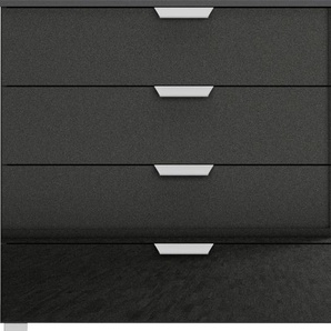 Schubkastenkommode RAUCH Orias Sideboards Gr. B/H/T: 93 cm x 81 cm x 42 cm, 4, grau (graumetallic, hochglanz effektgrau) Schubladenkommoden inkl. Filzboxen-Set