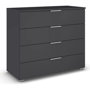 Schubkastenkommode RAUCH Sideboard Schubladenkommode AGORDO mit Dekor- oder Hochglanzfront, grau (graumetallic), B:93cm H:81cm T:42cm, Holzwerkstoff, Sideboards, Breite 93 cm mit 4 großen Schubladen für viel Stauraum MADE IN GERMANY, Topseller