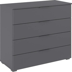 Schubkastenkommode RAUCH Sideboard Schubladenkommode AGORDO mit Dekor- oder Hochglanzfront, grau (graumetallic), B:93cm H:81cm T:42cm, Holzwerkstoff, Sideboards, Breite 93 cm mit 4 großen Schubladen für viel Stauraum MADE IN GERMANY, Topseller