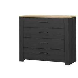 Schubkastenkommode - schwarz - Materialmix - 102 cm - 87 cm - cm 42,0 | Möbel Kraft