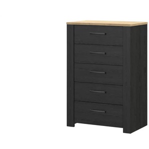 Schubkastenkommode - schwarz - Materialmix - 72 cm - 106 cm - cm 42,0 | Möbel Kraft