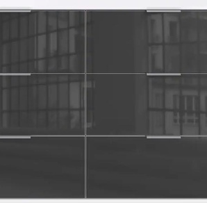 Schubkastenkommode WIMEX Easy Sideboards Gr. B/H/T: 130 cm x 83 cm x 41 cm, 6, weiß (weiß, grauglas) Schubladenkommoden