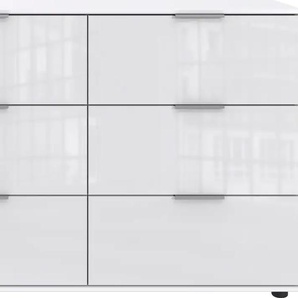 Schubkastenkommode WIMEX Easy Sideboards Gr. B/H/T: 130 cm x 83 cm x 41 cm, 6, weiß (weiß, weißglas) Schubladenkommoden mit Glas- oder Spiegelfront