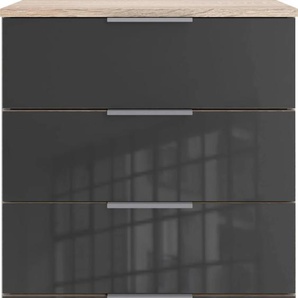 Schubkastenkommode WIMEX Easy Sideboards Gr. B/H/T: 49 cm x 102 cm x 41 cm, 5, braun (struktureichefarben hell, grauglas) Schubladenkommoden mit Glas- oder Spiegelfront
