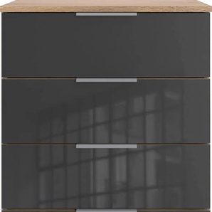 Schubkastenkommode WIMEX Easy Sideboards Gr. B/H/T: 49 cm x 102 cm x 41 cm, 5, grau (plankeneichefarben, grauglas) Schubladenkommoden mit Glas- oder Spiegelfront