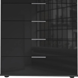 Schubkastenkommode WIMEX Easy Sideboards Gr. B/H/T: 82 cm x 102 cm x 41 cm, 6, grau (graphit, schwarzglas) Schubladenkommoden