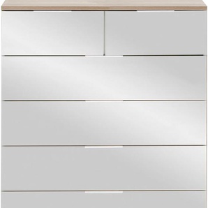 Schubkastenkommode WIMEX Easy Sideboards Gr. B/H/T: 82 cm x 102 cm x 41 cm, 6, weiß (weiß, spiegel) Schubladenkommoden mit Glas- oder Spiegelfront