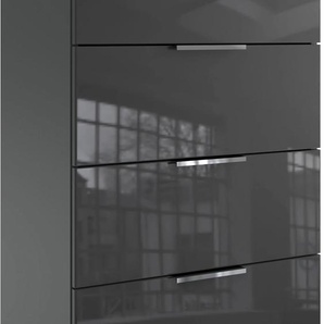 Schubkastenkommode WIMEX Level36 C by fresh to go Sideboards Gr. B/H/T: 54 cm x 84 cm x 41 cm, 4, grau (graphit, glas grey) Schubladenkommoden mit Glaselementen auf der Front, soft-close Funktion, 54cm breit