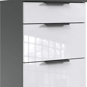 Schubkastenkommode WIMEX level36 D by fresh to go Sideboards Gr. B/H/T: 41 cm x 84 cm x 41 cm, 4, grau (korpus graphit, front lack weiß) Schubladenkommoden