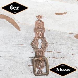 Schubladengriff,SerieAhaus,6er Pack|Eisen in Messing pat.|H10,4xB4,4cm