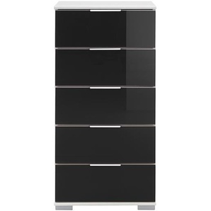 Schubladenkommode II 50 x 102 x 42cm Schwarz/Weiß/Alpinweiß