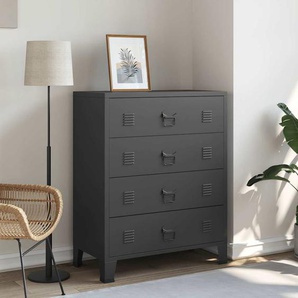 Schubladenschrank Metall Industrie-Stil 78 x 40 x 93 cm Schwarz