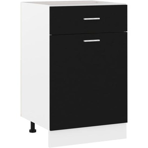 Schubunterschrank Lyon Schwarz 50x46x81,5 cm Holzwerkstoff