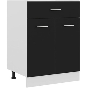 Schubunterschrank Lyon Schwarz 60x46x81,5 cm Holzwerkstoff