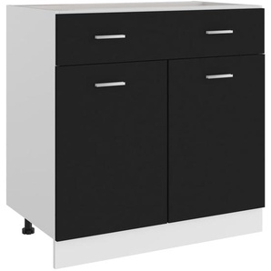 Schubunterschrank Lyon Schwarz 80x46x81,5 cm Holzwerkstoff