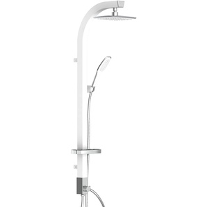 Brausegarnitur SCHÜTTE MADAGASKAR Brausegarnituren weiß Duschbrausen inkl. Wasserspardichtung, Antikalk, abnehmbare Seifenschale