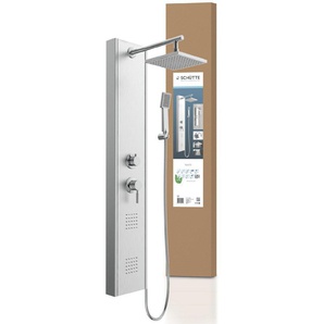 Schütte Duschsäule TAHITI, Höhe 125 cm, 2 Massage-Düsen, Antikalk-Noppen, Edelstahl, Wellness-Kopfbrause