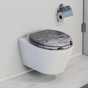 SCHÜTTE MDF-WC-Sitz »Grey Steel« - Grau - Edelstahl -