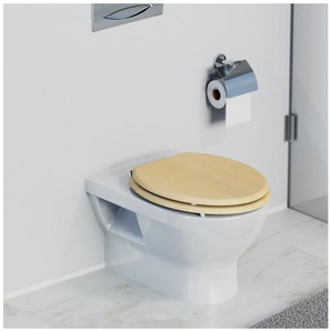 SCHÜTTE MDF-WC-Sitz »Natural Wood« - Holzoptik - Edelstahl -
