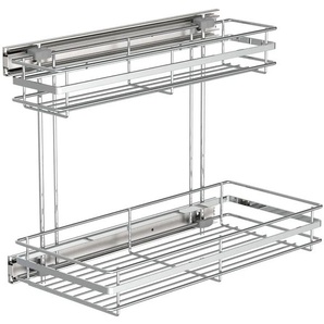 SCHÜTTE Teleskopregal Regale 230 x 480 x 390 mm, Chrom Gr. T: 48 cm, offene Fächer, grau (chromfarben) Teleskopregale Regale