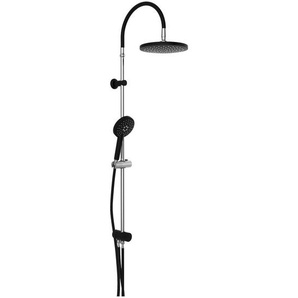 Schütte Überkopfbrauseset , Schwarz, Chrom , Metall , 100x1x22.5 cm , Badezimmer, Waschbecken & Armaturen, Duschköpfe