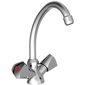 Waschtischarmatur SCHÜTTE Carneo Armaturen Gr. B/H/T: 15,5 cm x 21,5 cm x 5 cm, grau (chrom) Waschtischarmaturen Zweigriffarmatur Chrom
