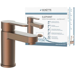 Waschtischarmatur SCHÜTTE ELEPHANT Armaturen rosegold (kupfer) Waschtischarmaturen inkl. Pop-up, geräuscharm, Marken-Mischdüse, leichte Montage