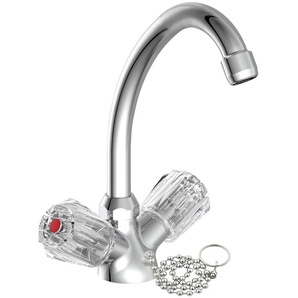 Waschtischarmatur SCHÜTTE Savino Armaturen Gr. B/H/T: 15,5 cm x 21,5 cm x 5 cm, grau (chrom) Waschtischarmaturen Wasserhahn, Mischbatterie Waschbecken, Waschbecken Armaturen in Chrom