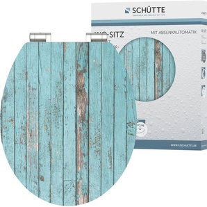 Schütte WC-Sitz Blue Wood, High Gloss mit MDF Holzkern, mit Absenkautomatik