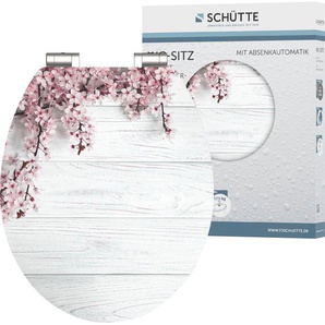 Schütte WC-Sitz Flowers&Wood, High Gloss mit MDF Holzkern, mit Absenkautomatik