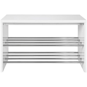 Schuhbank Gustav II 81 x 55 x 30cm Weiß/Silber