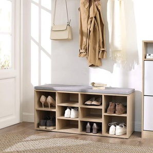 Schuhbank Haysville 104 x 48 x 30cm Beige/Eiche Dekor