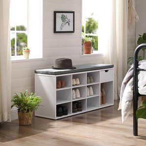 Schuhbank Haysville III 104 x 48 x 30cm Weiß