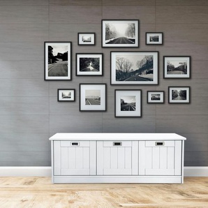 Schuhbank HOME AFFAIRE Nekso Sitzbänke Gr. B/H/T: 132,4 cm x 45 cm x 38,5 cm, weiß Schuhbänke und Schuhtruhen Aus MDF, hochwertige Verarbeitung