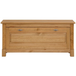 Schuhbank HOME AFFAIRE Rauna Sitzbänke Gr. B/H/T: 111,5 cm x 56,5 cm x 38 cm, beige (gelaugt, geölt) Schuhbänke und Schuhtruhen Aus massiver Kiefer, mit dekorativen Fräsungen