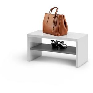 Schuhbank KITALY Atrium Sitzbänke Gr. B/H/T: 80 cm x 40 cm x 40 cm, weiß hgl, anthrazit matt Schuhbänke und Schuhtruhen