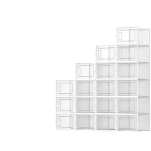 Schuhbox 18er-Set - weiß - Kunststoff - 25,5 cm - 19 cm | Möbel Kraft