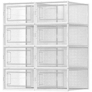 Schuhbox 8er-Set - weiß - Kunststoff - 23,2 cm - 14,3 cm | Möbel Kraft