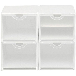 Schuhbox HEINE HOME Aufbewahrungsboxen Gr. H/B/T ca. 21/26,5/40 cm, 4er Set, weiß Körbe Boxen Aufbewahrungssysteme