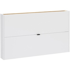 Schuhkipper GW-Ameca, Weiß, Eiche, Metall, 140x83x18 cm, Fsc, Typenauswahl, Beimöbel erhältlich, hängend, Kleinmöbel