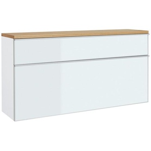 Schuhkipper, Weiß, Eiche, Metall, Balkeneiche, furniert, 4 Fächer, 1 Schubladen, 120x61x31 cm, Goldenes M, Made in Germany, DGM-Klimapakt, Typenauswahl, Beimöbel erhältlich, hängend, Garderobe, Schuhaufbewahrung, Schuhkipper