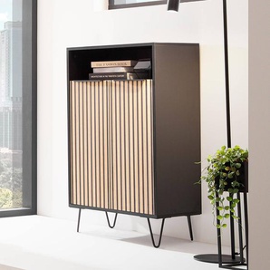 Schuhkommode Hank 60 x 108 x 33cm Schwarz/Braun