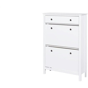 Schuhkommode aus Massivholz Landliv ¦ weiß ¦ Maße (cm): B: 90 H: 127 T: 30.0