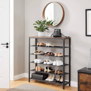 Schuhregal Bettyhill 100 x 110 x 30cm Braun