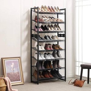 Schuhregal Heckfield I 104cm Schwarz/Schwarz