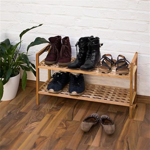 Schuhregal Stapelbar für 6 Paar Schuhe aus Massivholz