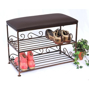 Schuhregal mit Sitzbank Art.165 Bank 60 cm Schuhschrank aus Metall Schuhablage
